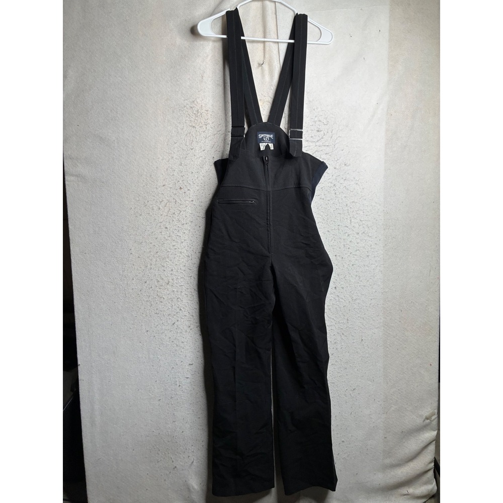 Skitique International Vintage Wool Blend Ski Bib Overalls Black Mens 36L Japan